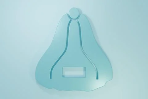 Blue Sauna hat icon isolated on blue background. Minimalism concept. 3D ren.. Stock Illustration