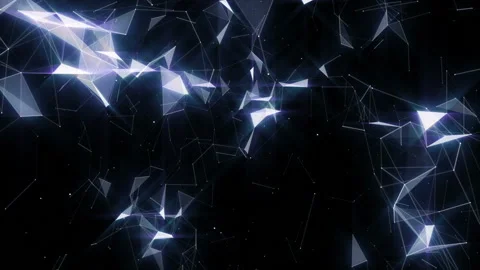 Blue Scale. Flickering of particles. Flickering triangles. Dolly zoom. Frame of Stock Footage 95998588