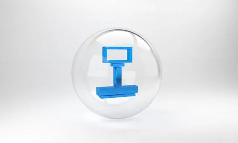 Blue Scale icon isolated on grey background. Logistic and delivery. Weight of イラスト素材