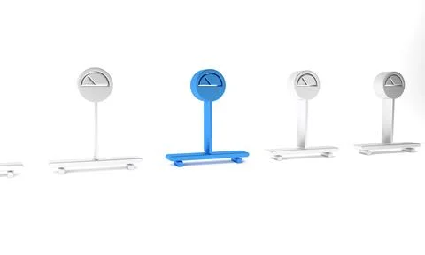 Blue Scale icon isolated on white background. Logistic and delivery. Weight.. 库存插图