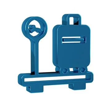 Blue Scale with suitcase icon isolated on transparent background. Logistic .. Illustration