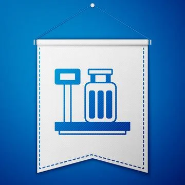 Blue Scale with suitcase icon isolated on blue background. Logistic and del.. Illustration