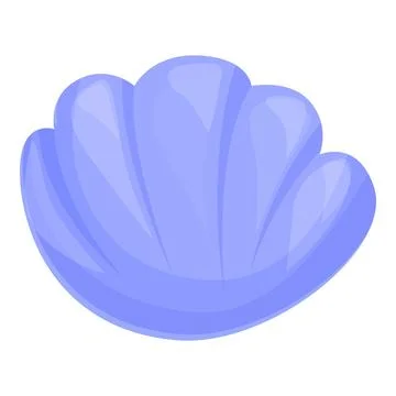 Blue scallop seashell lying closed showing growth rings Illustrazione stock