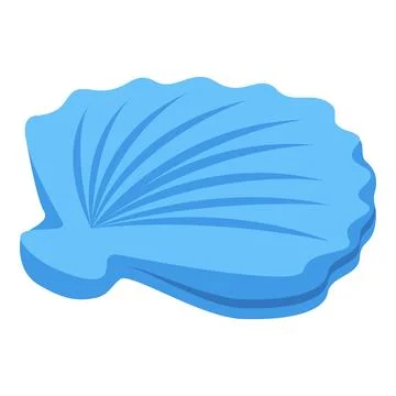 Blue scallop shell closing, showing its elegant ridges 스톡 일러스트