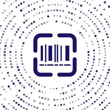 Blue Scanner scanning bar code icon isolated on white background. Barcode label Stock-Illustration