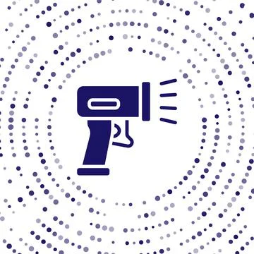 Blue Scanner scanning bar code icon isolated on white background. Barcode label Illustrazione stock