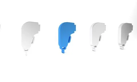 Blue Scanner scanning bar code icon isolated on white background. Barcode l.. Stock-Illustration