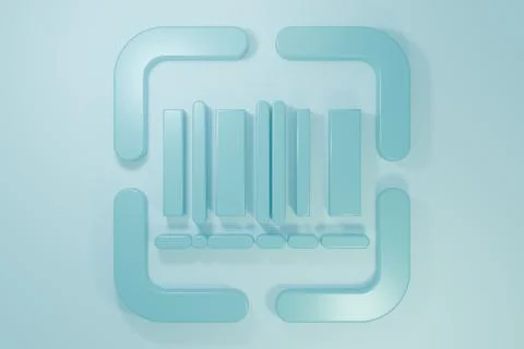 Blue Scanner scanning bar code icon isolated on blue background. Barcode la.. Stock-Illustration