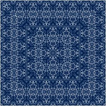 Blue scarf with white pattern Stock Illustration