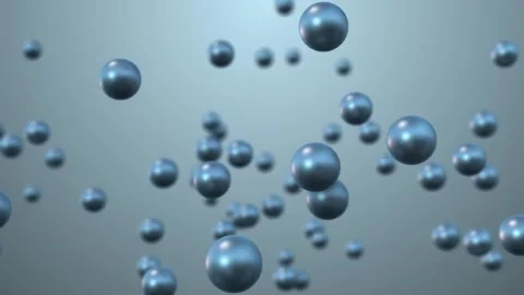 Blue scene metallic abstract bubble sphere floating/levitation 3d rendering moti Video stock 120075286