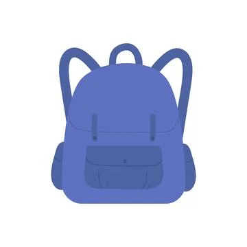 Blue school backpack, bag with pockets for books and supplies of student Stock Illustration