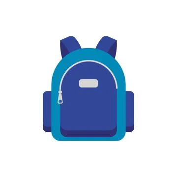 Blue school backpack design. Vector Illustrazione stock