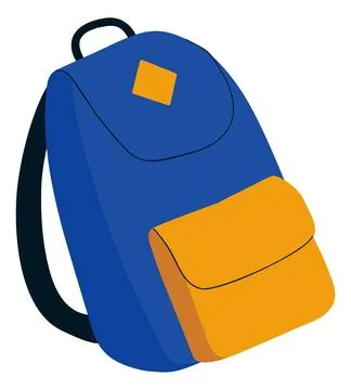 Blue School Backpack for Students and Education Illustrazione stock
