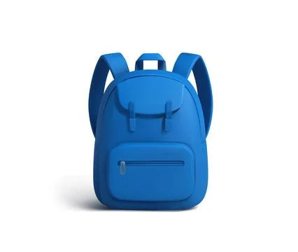 Blue School Bag Backpack vector 3d icon Stock Illustration