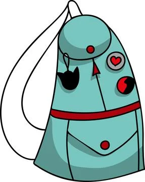 Blue school bag, vector icon line pattern Stock Illustration