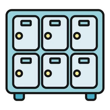 Blue school lockers storing personal items safely 库存插图
