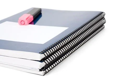Blue school textbook Stock Photos