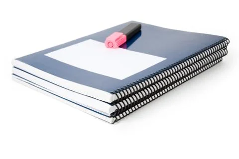 Blue school textbook Stock Photos