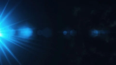 Blue Sci Fi flare in space with stars in the background. Universe Video stock 102077343