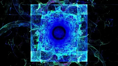 Blue Sci-Fi Square Grid Portal Loop Видео 348863573