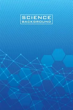 Blue science background with lines structures Stock Illustration