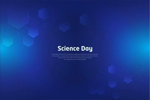 Blue Science Day design background. Shinny Science and technology design Stock Illustration
