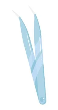 Blue scientific tweezer flat vector illustration with clean background and sh Stock Illustration