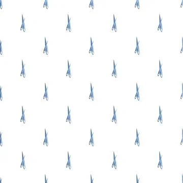 Blue scissors creating seamless pattern for tailoring Illustrazione stock