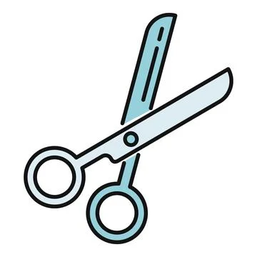 Blue scissors cutting tool for crafts and office Stock Illustration