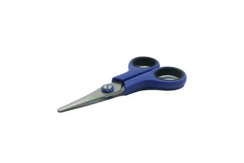 Blue scissors isolated on a white background Stock Photos