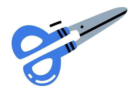 Blue Scissors as School Item and Supply Vector Illustration Stock Illustration