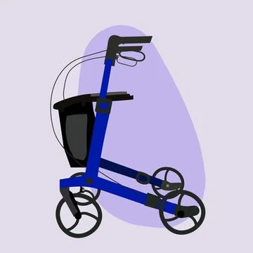 Blue scooter on a purple background. Vector illustration in flat style. Stock Illustration