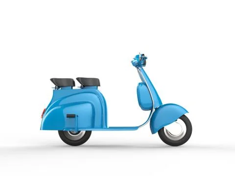 Blue scooter - side view Stock Illustration