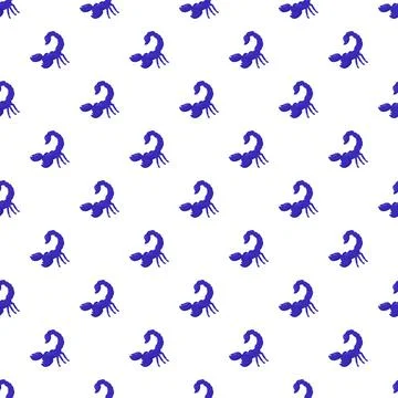 Blue scorpion repeating pattern representing zodiac sign Stock Illustration
