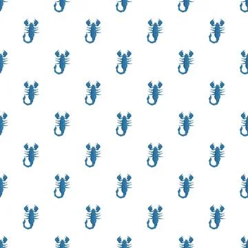 Blue scorpion seamless pattern creating abstract texture Stock Illustration