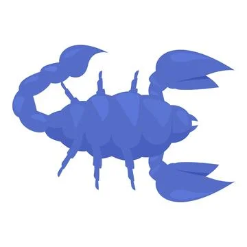 Blue scorpion spreading its claws and tail with stinger up in attacking position Stock Illustration