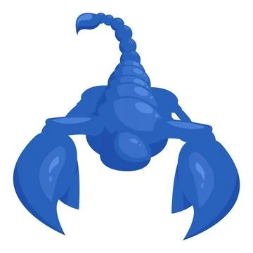 Blue scorpion spreading its claws and raising its tail Stock Illustration