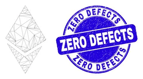 Blue Scratched Zero Defects Seal and Web Carcass Crystal 스톡 일러스트