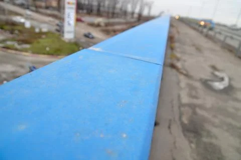 Blue scratchy parapet Stock Photos