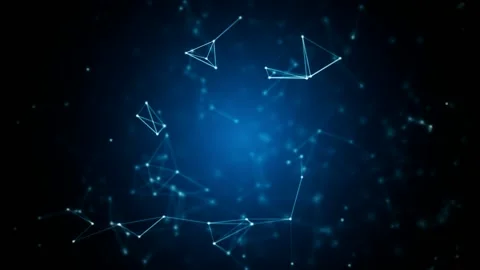 Blue screen with animated lines and dots on the screen, for presentations, lo Video stock 196219208