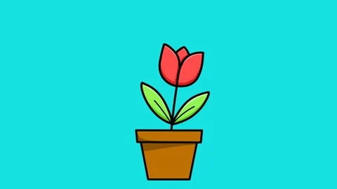 Blue screen animation of tulips swaying in the wind Stock Footage 328561603