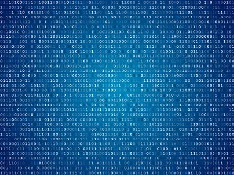 Blue screen binary code screen 스톡 일러스트