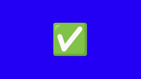 Blue Screen Checkmark Animation Loop Video stock 337593422
