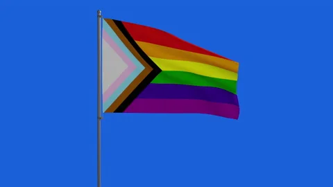 Blue screen chromakey animation of progress LGBT flag Stock Footage 172523215