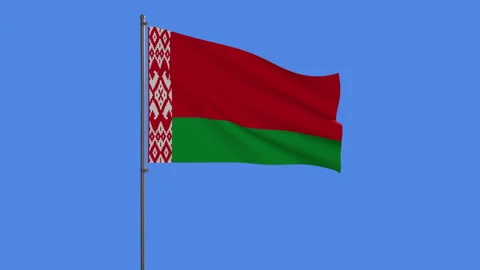 Blue screen chromakey flag of Belarus animation Stock Footage 172524221