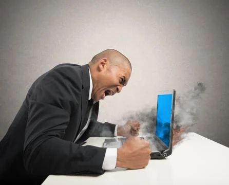 Blue screen computer error Stock Photos