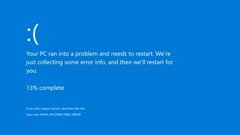 Blue screen of death animation with system error message. 4K 库存影片 341694176