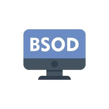 Blue screen of death error showing on desktop computer monitor Stock-Illustration