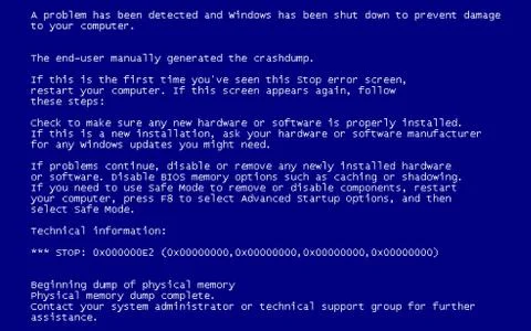 Blue Screen of Death Illustrazione stock