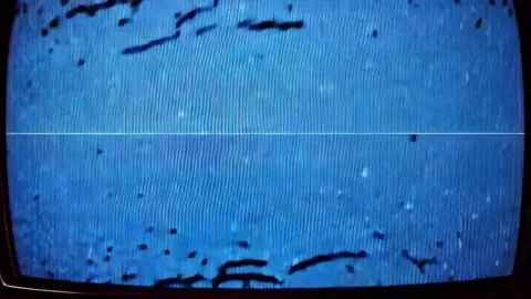 Blue Screen of Death  A Visual Symphony of Signal Chaos Stock Footage 290507446